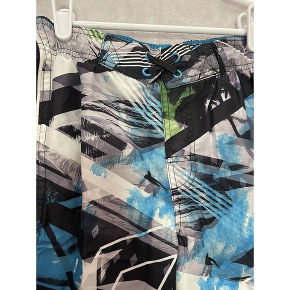 OP OCEAN PACIFIC Boy's Board Shorts Swim Trunks Size Large 10-12 Black Blue - Picture 2 of 8